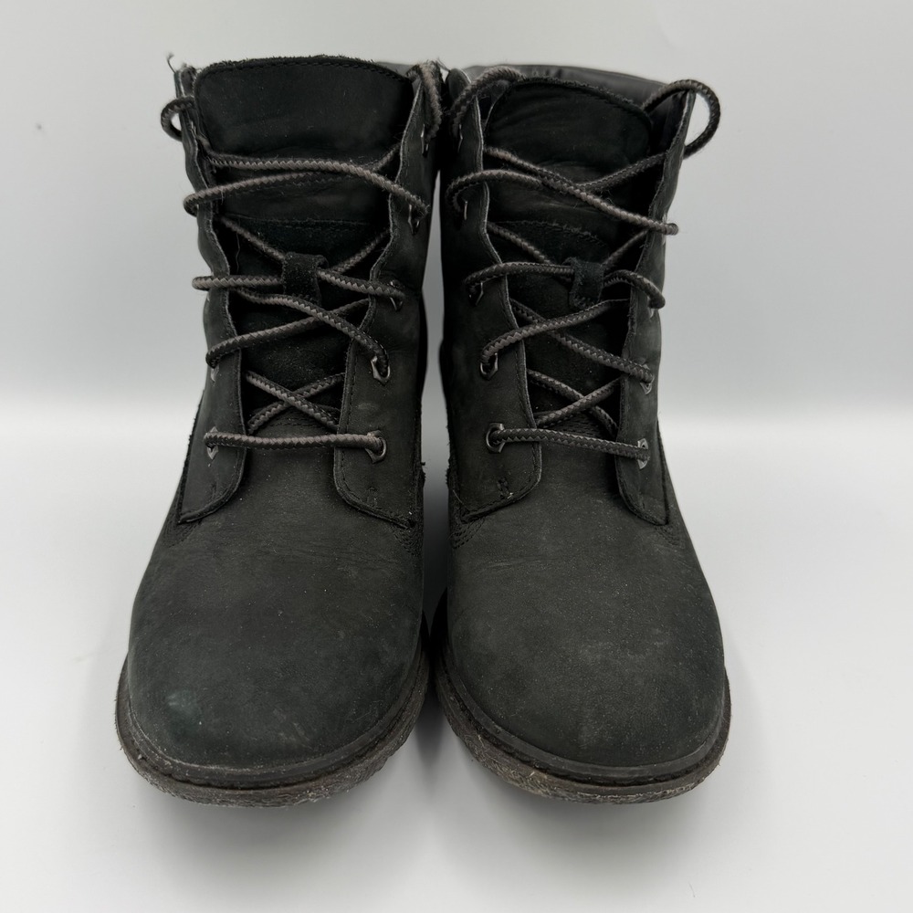 Timberland Womens Amston 6-Inch Wedge Boots Dark Green Nubuck leather size 6.5 - Picture 3 of 7